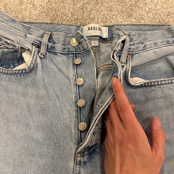 Agolde 90'S MID RISE STRAIGHT IN ALTER blue size 25 EUC - Picture 3 of 10